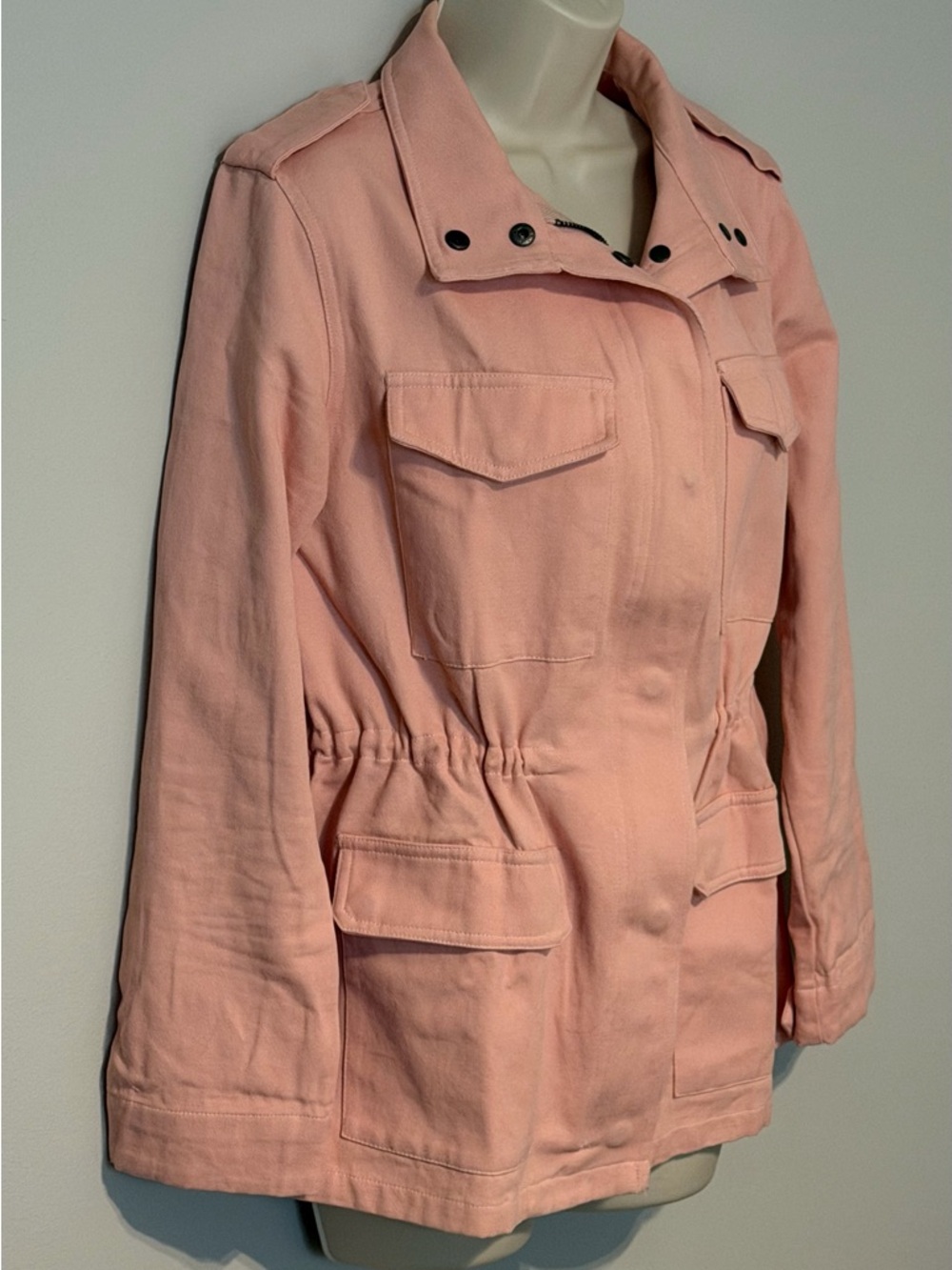 Women's Military Anorak Utility Jacket - Pink  - Medium